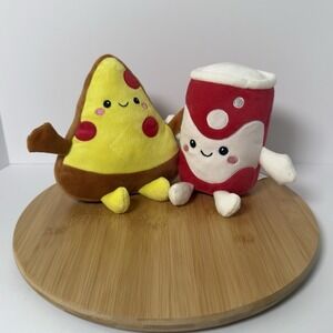 Pizza and Soda Pop Plushies Attached Together 8" Stuffed Toy Midwood Brands
